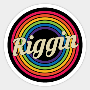 Riggin - Retro Rainbow Style Sticker